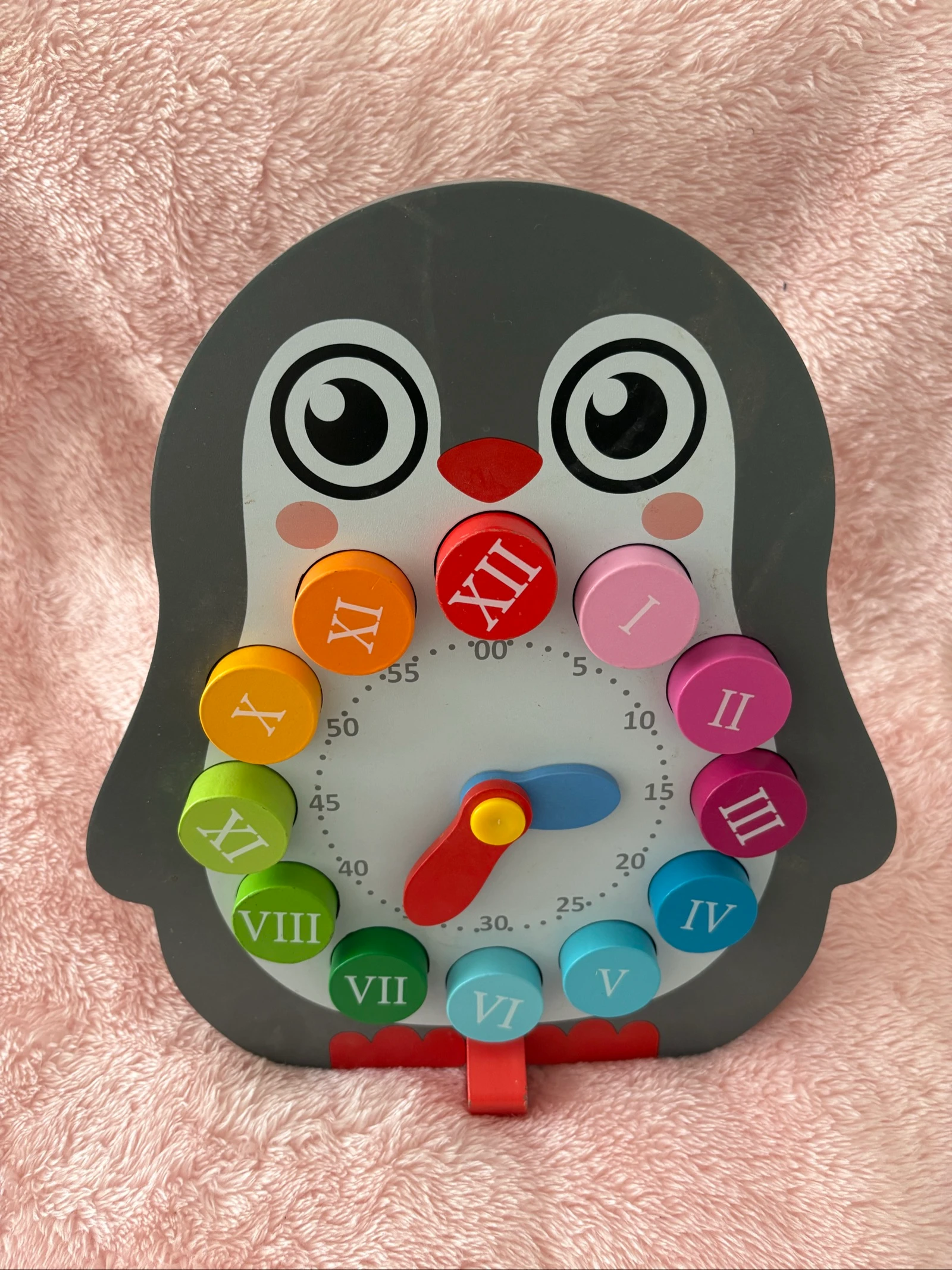 Relógio educativo em madeira Pinguim - Aprender as horas se divertindo – photo 3